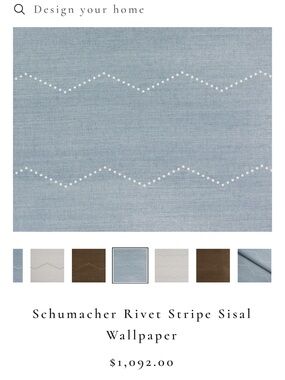 Schumacher Rivet Stripe Sisal Wallpaper